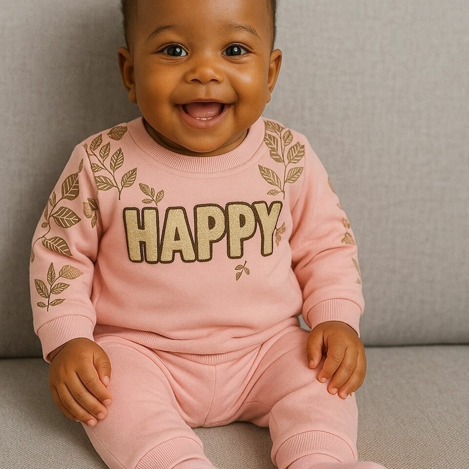 Jogging  "HAPPY" Rose 6-12mois