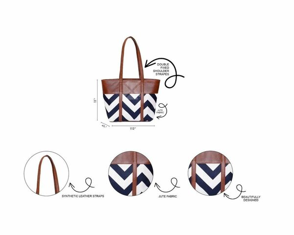 Women's PU leather printed Tote bag