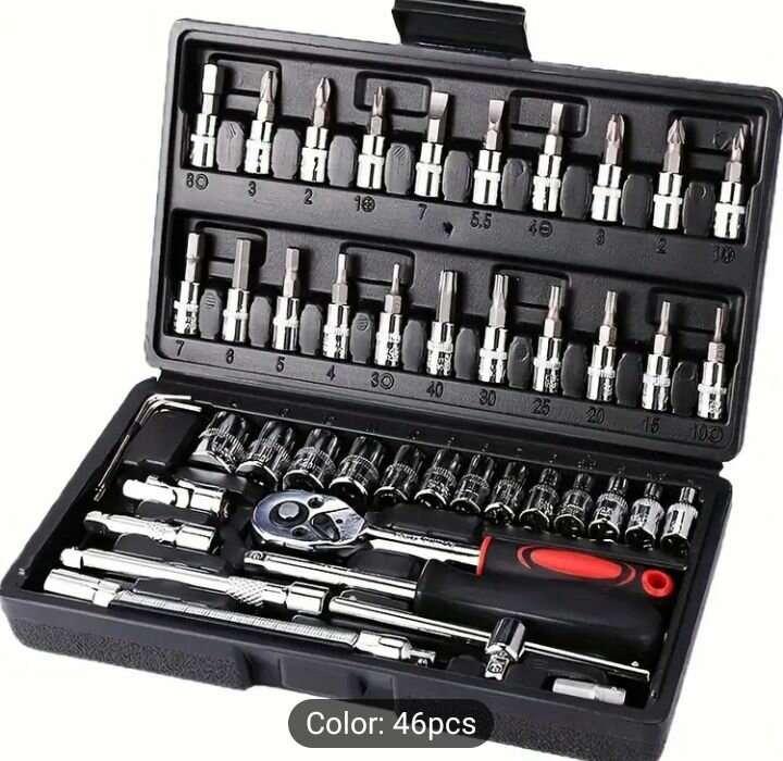 46pcs Premium Tool Kit for Cars, Motorcycles & Bikes.