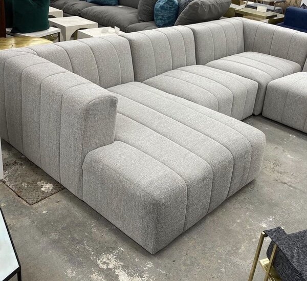 Canapé d'angle moderne gris