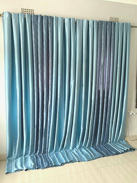 2 drops of curtains blue and violet