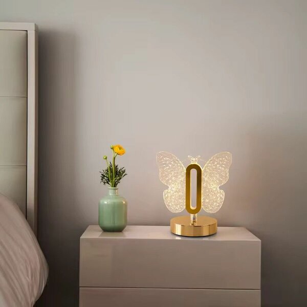 Lampe décorative papillon cristal