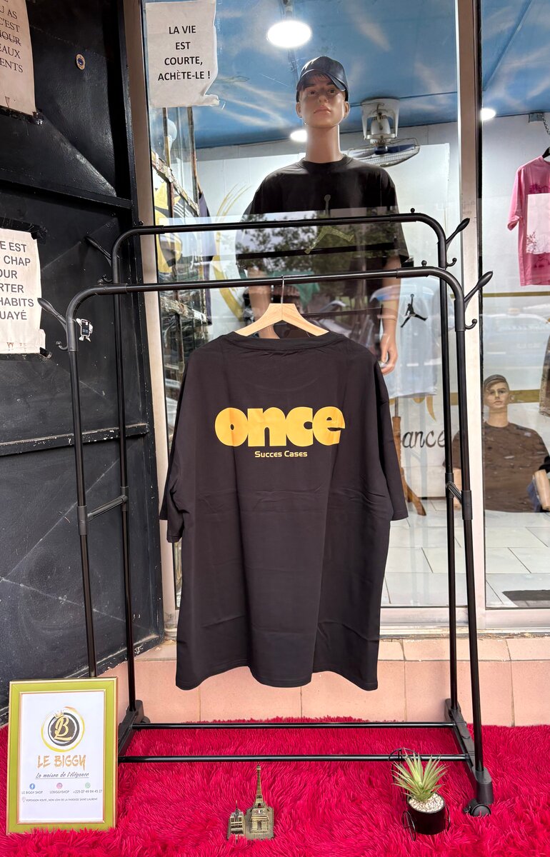 T-shirt noir "Once" unisexe