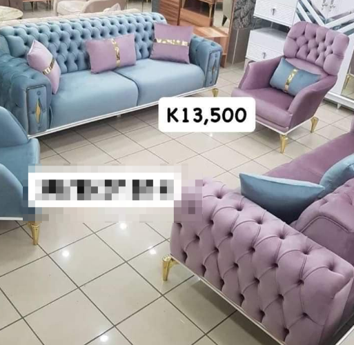 purple-blue furniture set