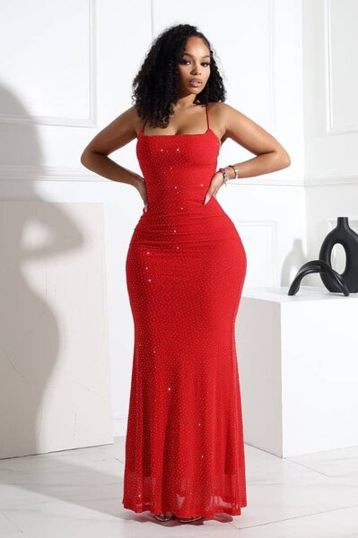 Robe rouge glamour soirée