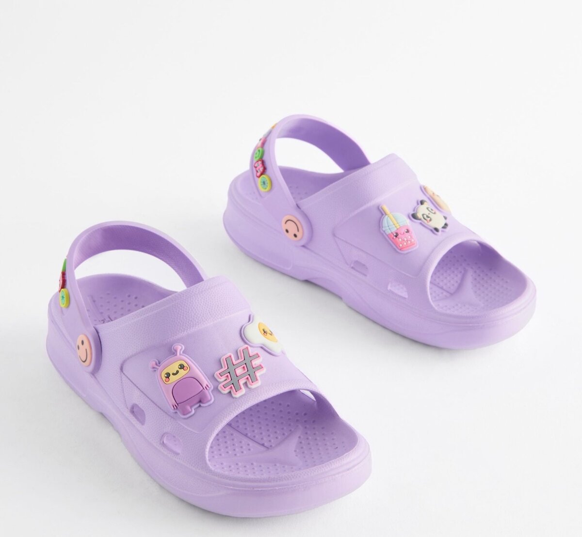 Purple Badge Character Clogs