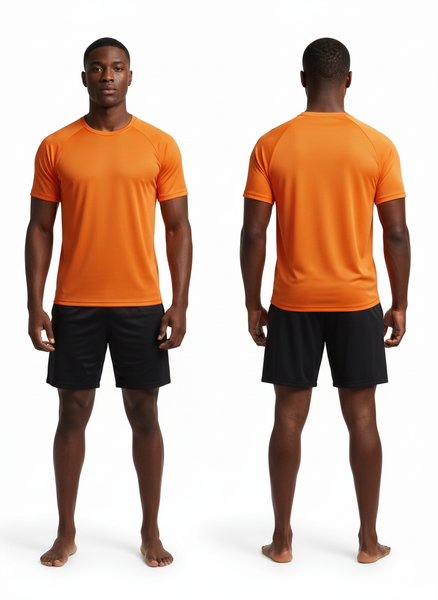 T-shirt orange sport homme