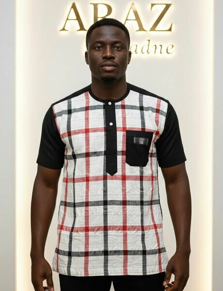 Tunique carreaux noir/rouge