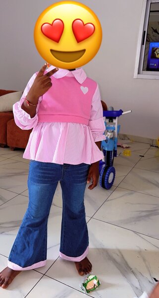 Ensemble fille rose et jean