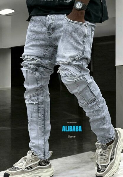 Jeans homme décontractés gris