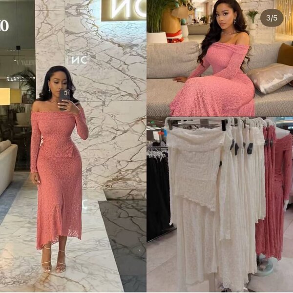 Ensemble jupe en dentelle rose