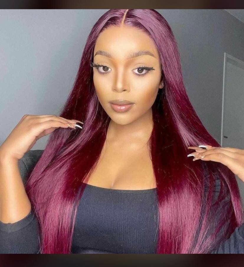 Perruque closure kim Bordeaux