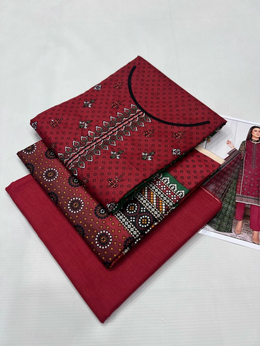 Printed lawn suit