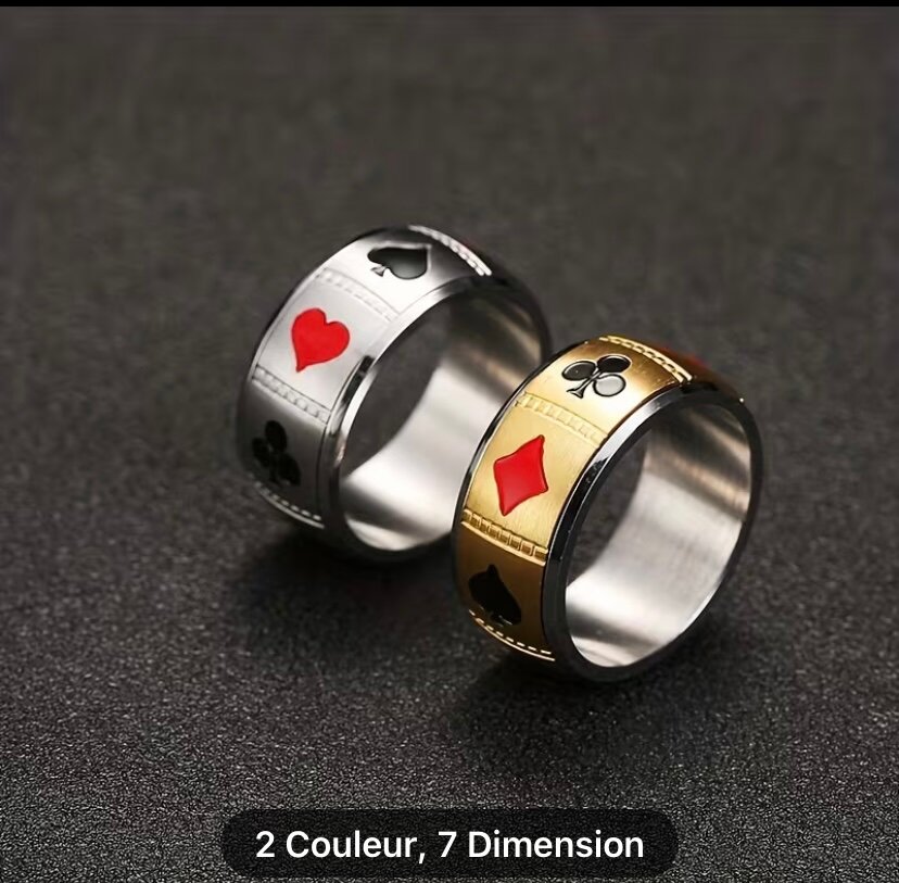 Bagues Poker Acier Inoxydable