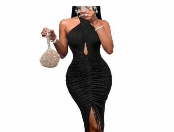 Robe Noire Élastique Sexy