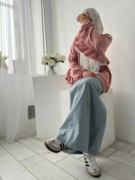 Длинная джинсовая юбка