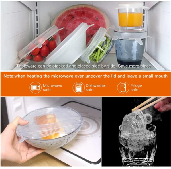 Couvercles Élastiques Réutilisables en Silicone