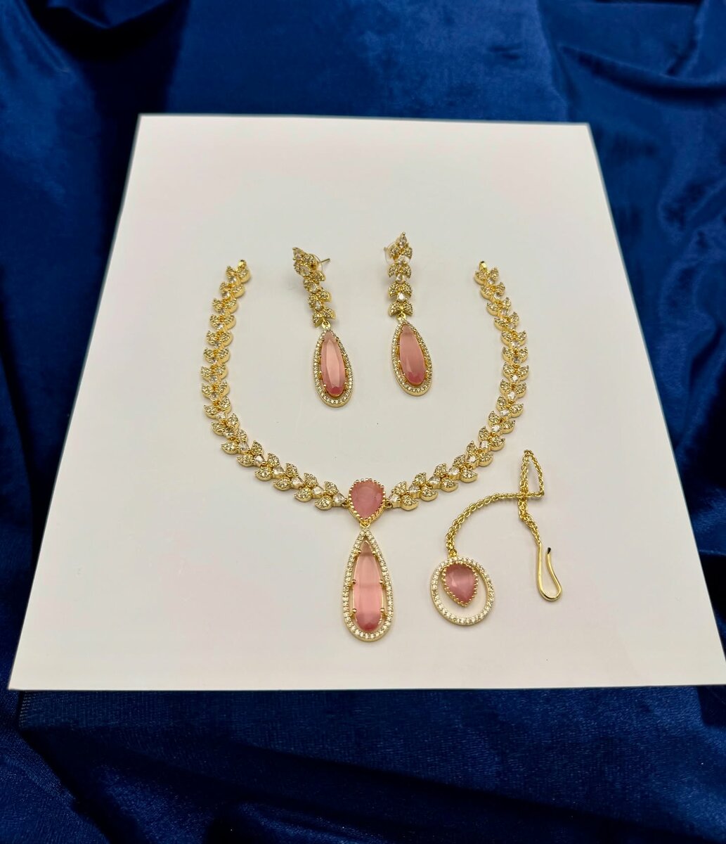 American Diamond 1 karat Necklace set 