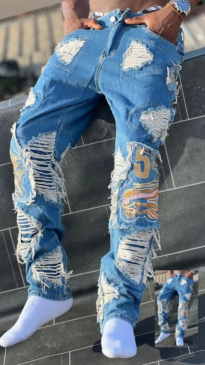 Jean déchiré tendance homme