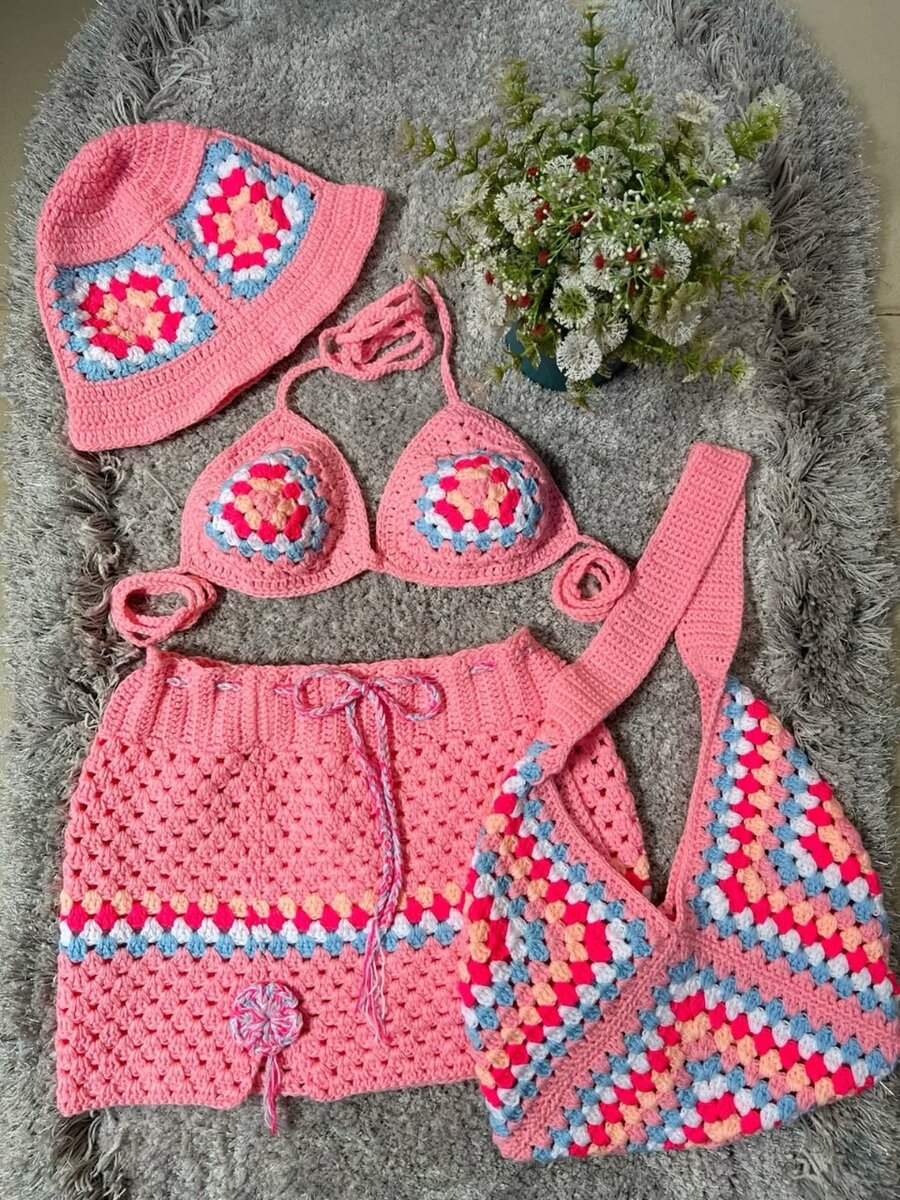 Set Crochet Bikini Été