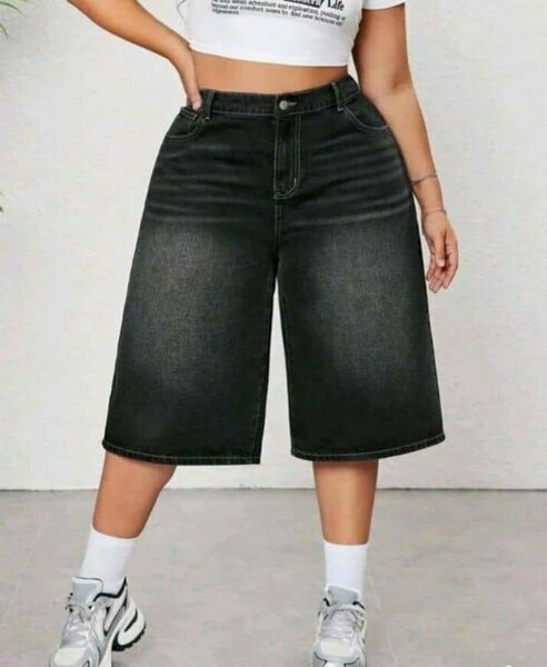 Bermuda noir ample femme