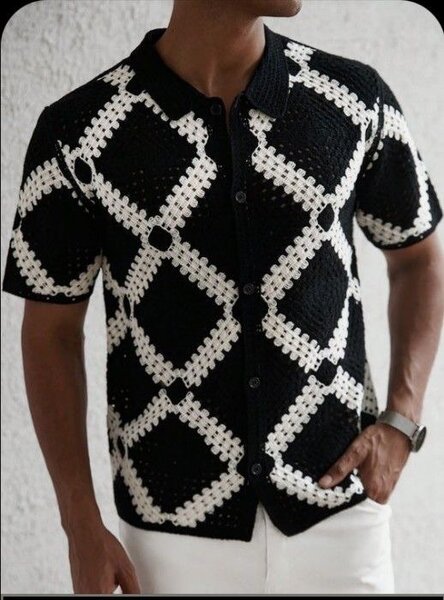 Chemise crochet tendance homme