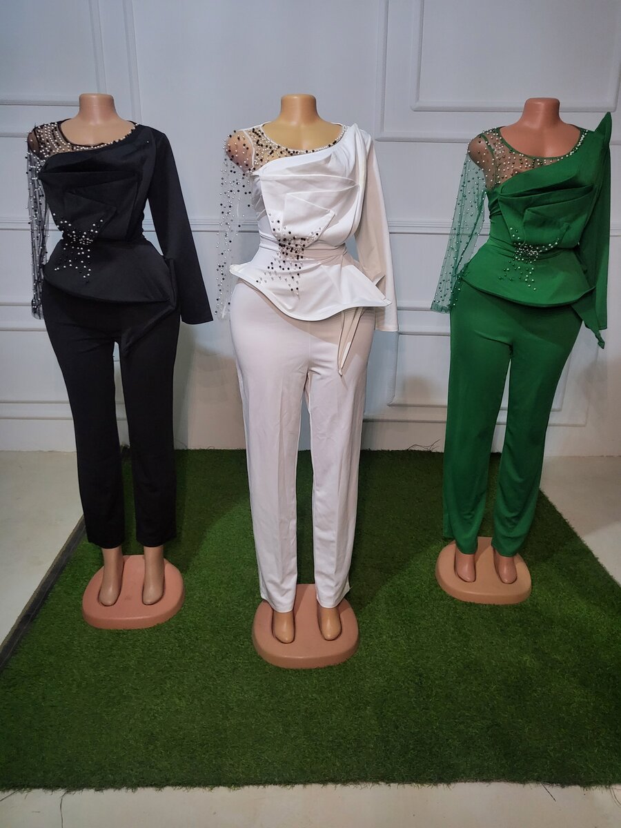 Two piece suit and dresses