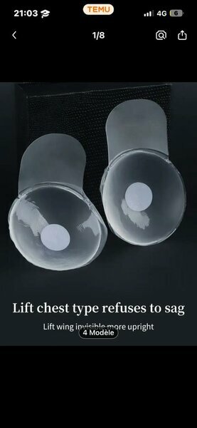 Soutien-gorge adhésif silicone transparent