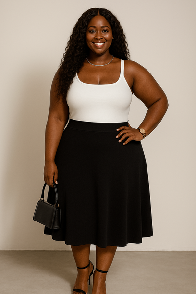 Jupe noire taille haute élégante