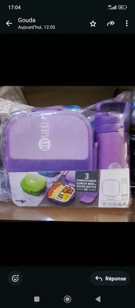 Boîte à lunch violette 3 compartiments