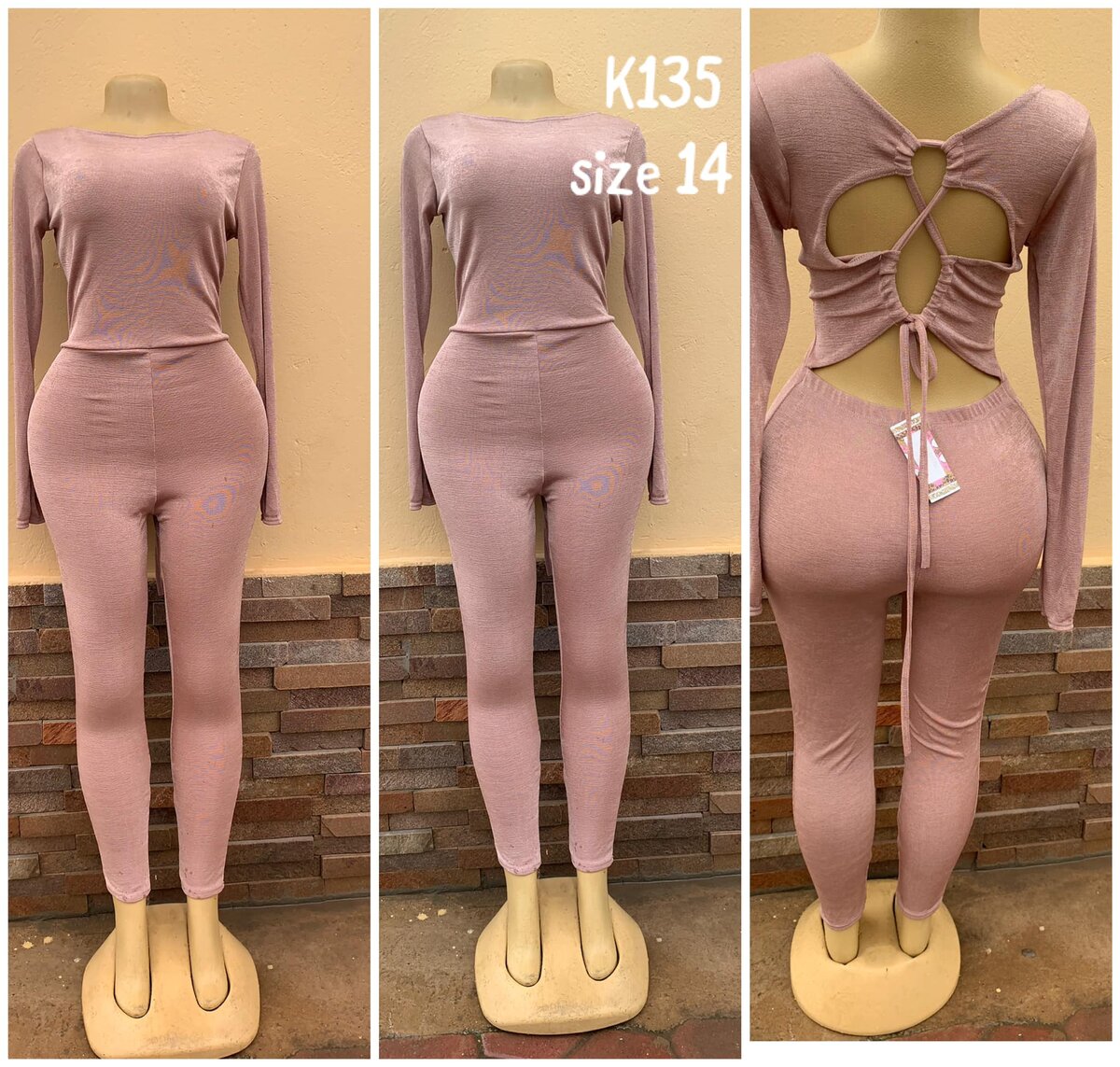 Dusty pink fitted jumpsuit 14
