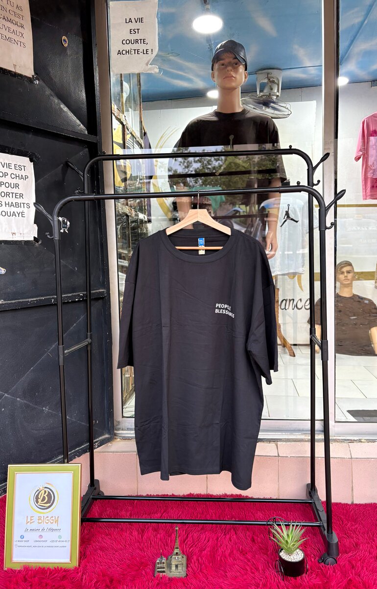 T-shirt noir en coton