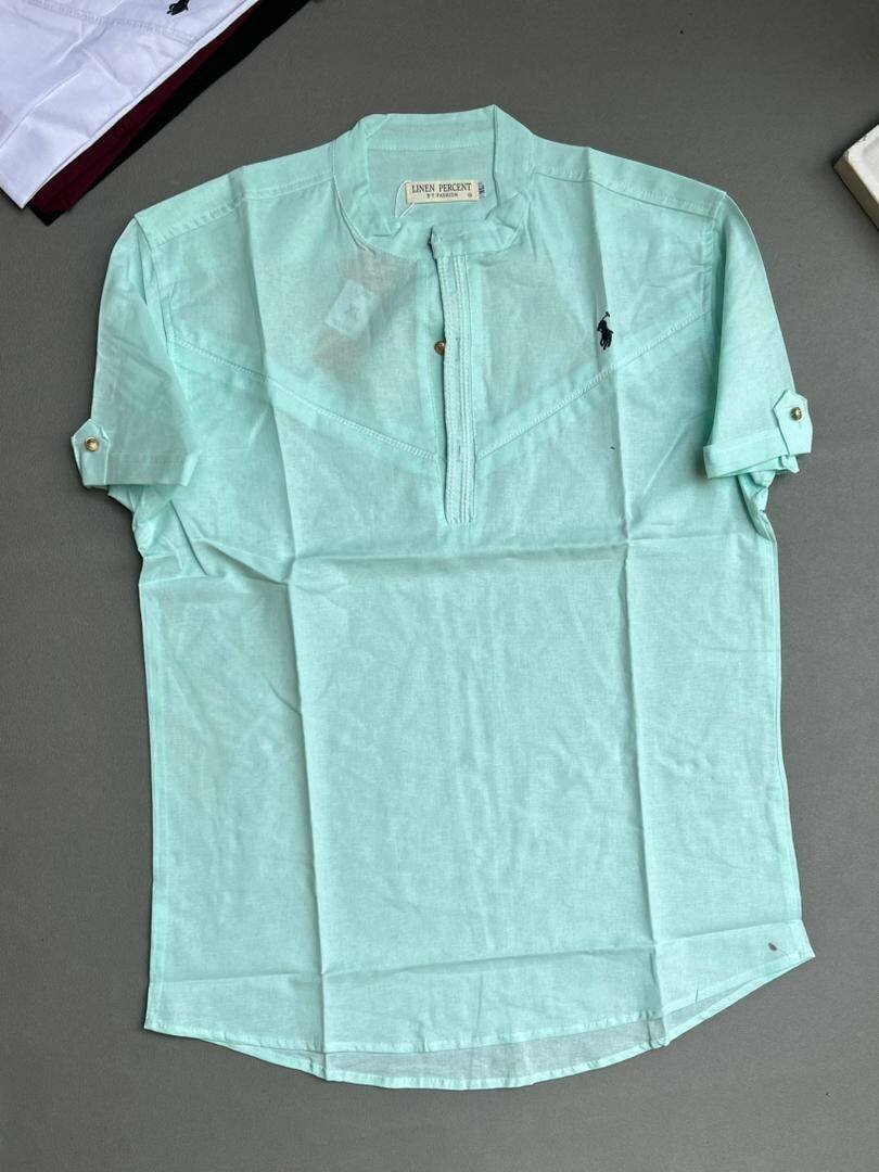 Chemise en lin col mao