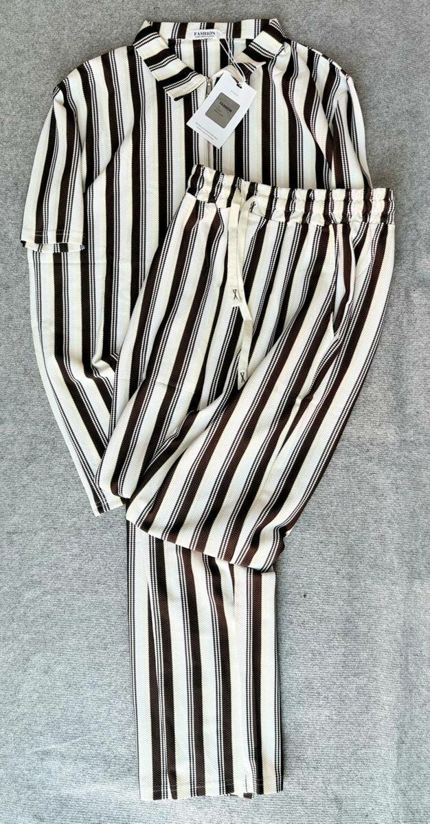 Pyjama rayé en coton doux