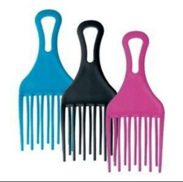 Lot de 3 peignes afro colorés
