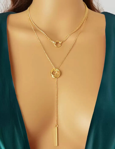 Collier pendentif doré tendance