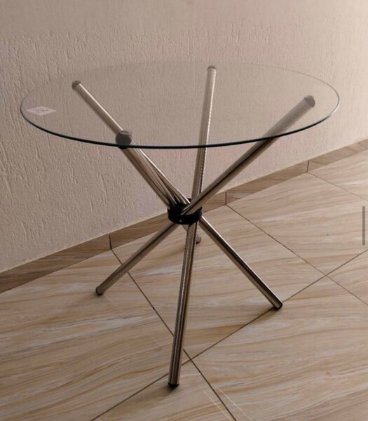 Table basse en verre et métal