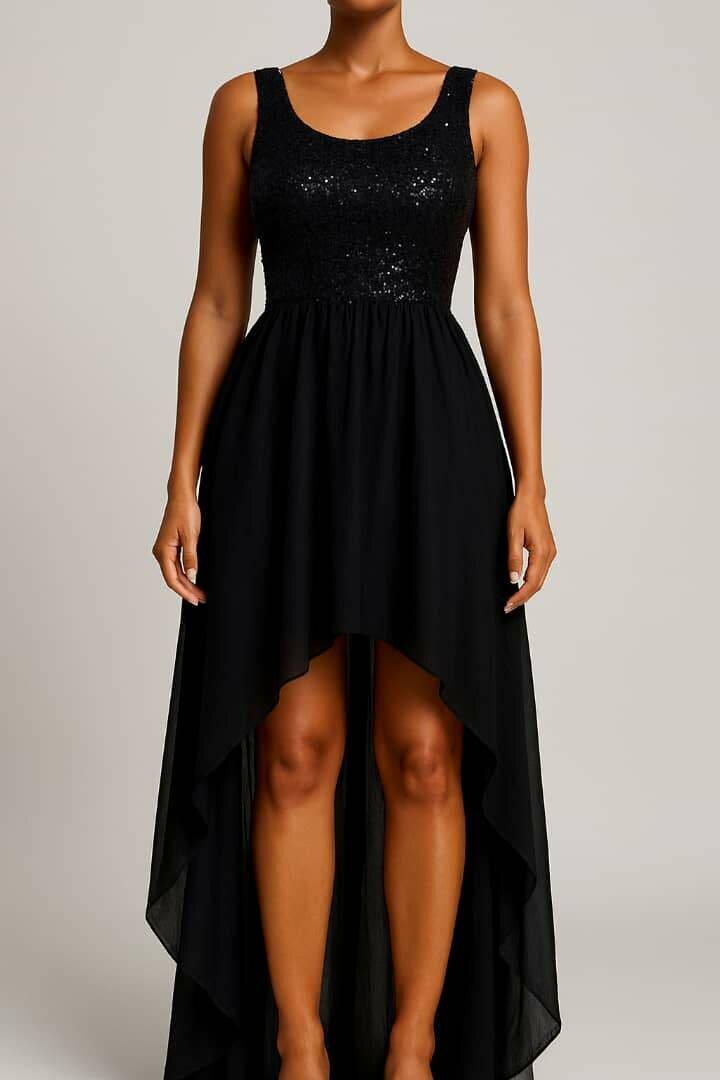 Robe noire élégante en sequins