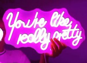 lettering on the sign