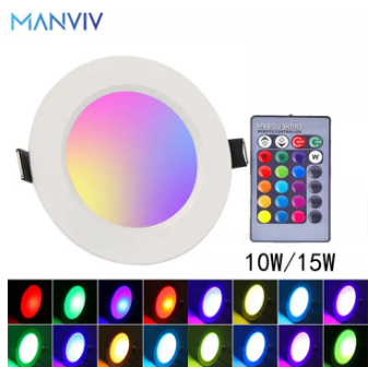LED Downlight Ceiling Light RGB Dimmable Downlight Recessed Led Spot Lamp RGB Cold Warm white Lamp By AWC Trders