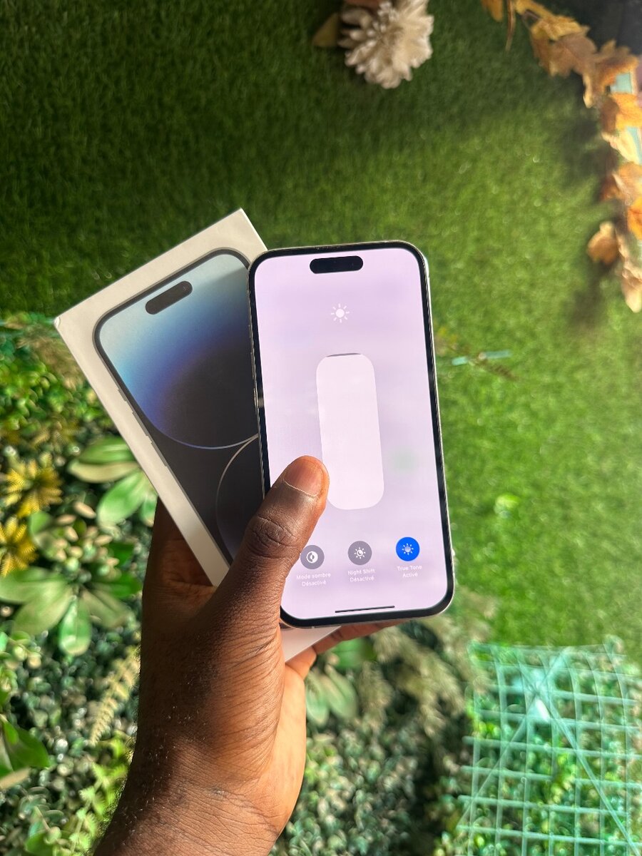iPhone 14 pro second main propre avec carton
