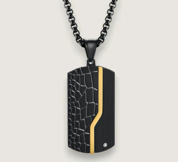 Collier Pendentif Homme Noir