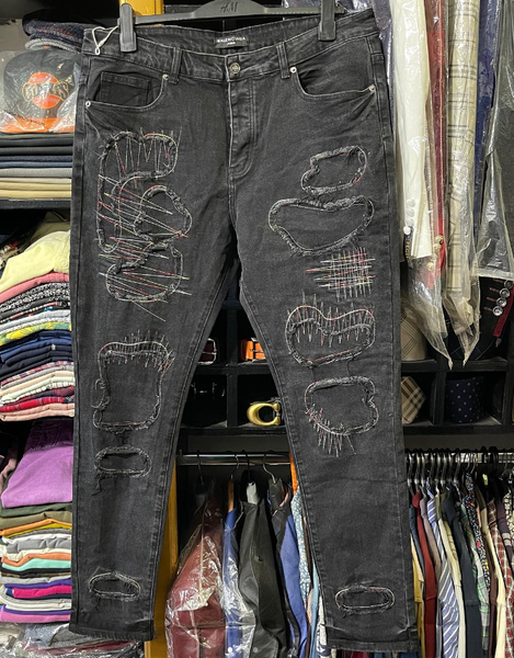 Biker Tattered Stretch Jeans