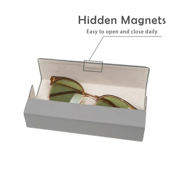 Étui à lunettes en métal magnétique