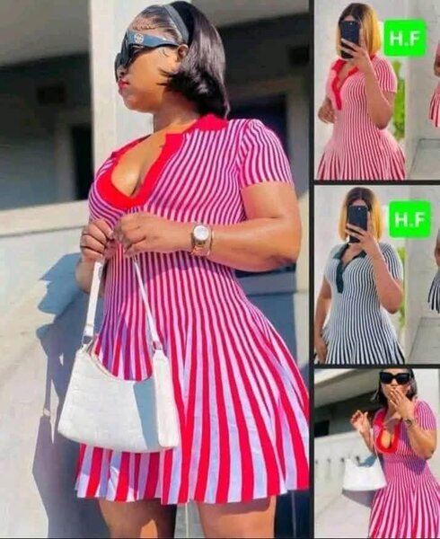 Robe rayée élégante femme