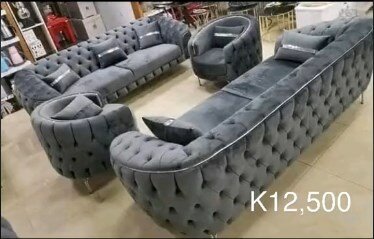 Set of 2 sofas + 2 armchairs, gray