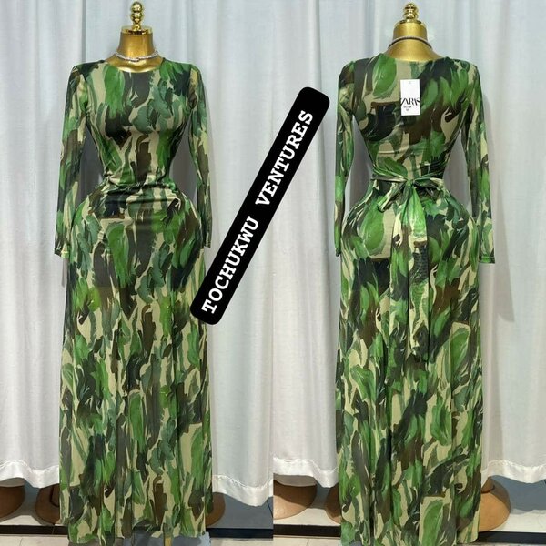 Robe Maxi Vert Camouflage