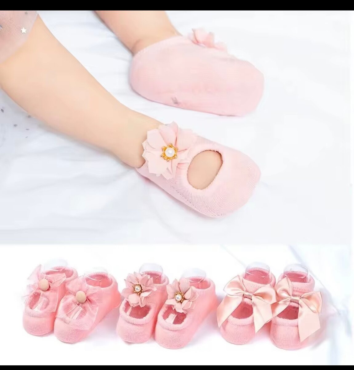 Chaussons Bébé Fleurs Élégantes