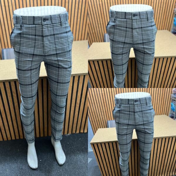 Checked trousers men's