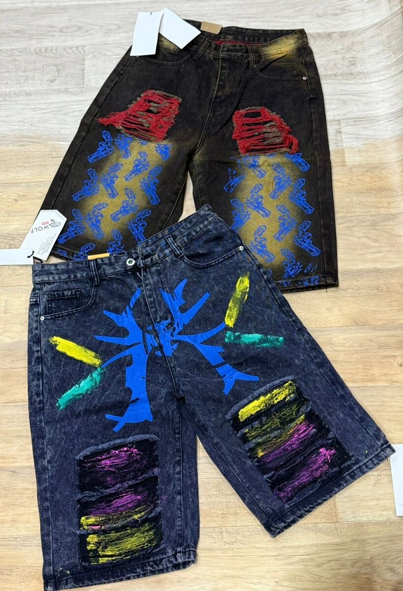 Shorts en jean imprimé tendance